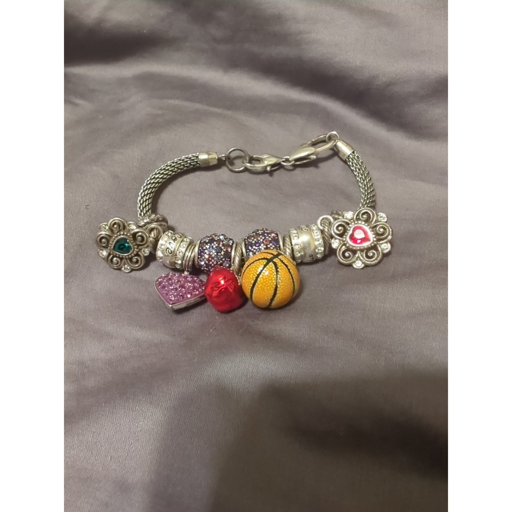 Brighton Charm Bracelet‎ With Original Clasp And Basketball Charm